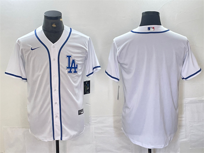 Men's Los Angeles Dodgers Blank White Cool Base Stitched Baseball Jersey